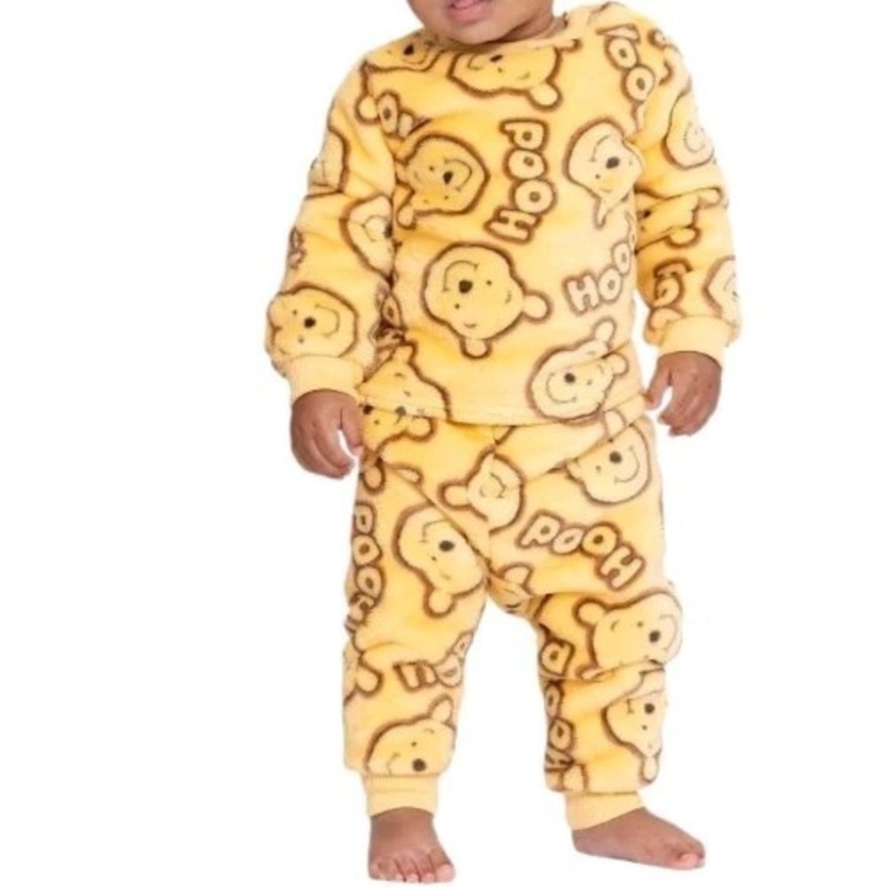Disney Baby Winnie The Pooh Jogger 2 Piece 0/3 Months Yellow Unisex Fleece #445